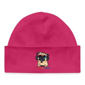 Entspannungs-Pug DJ-Modus - Baby Organic Mütze - Weiß - Vorne