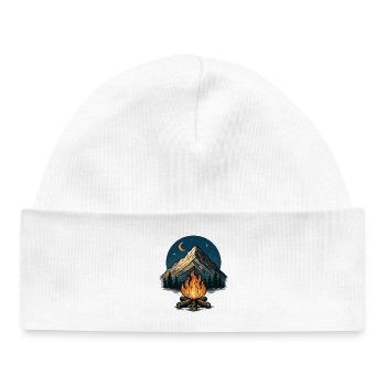 Mountain Moon Campfire Night - Baby Organic Beanie - white - Front