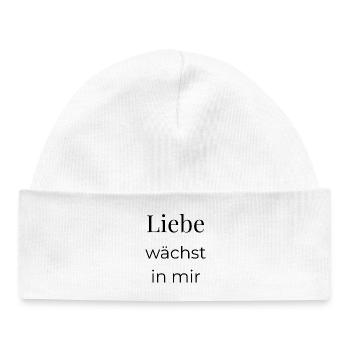 Liebe wächst in mir - Baby Organic Mütze - Weiß - Vorne