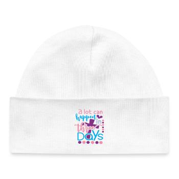 A Lot Can Happen In 3 Days Christian Easter Quote - Baby Organic Beanie - white - Front