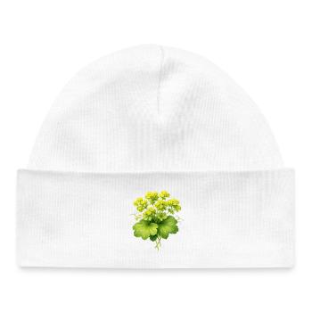 Lady's mantle plant with flowers - Baby Organic Beanie - white - Front