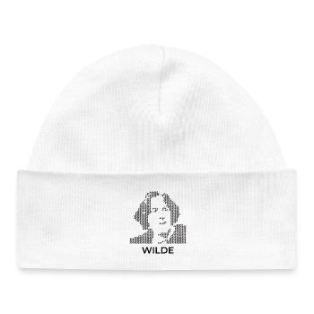 Pixelated Oscar Wilde Portrait - Baby Organic Beanie - white - Front