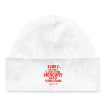 Conception de la Déclaration rétrograde de Mercure - Bonnet bébé bio - blanc - Devant