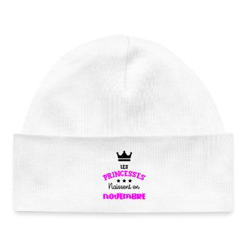 Princesse née Novembre Beau Cadeau Anniversaire - Bonnet bébé bio - blanc - Devant
