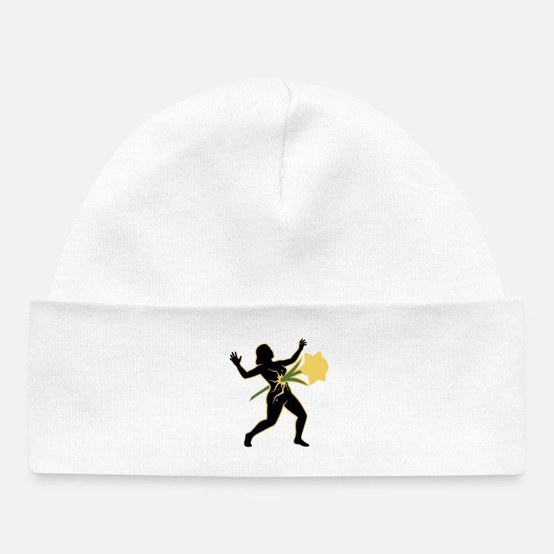 Danse de la Silhouette avec la Fleur - Bonnet bébé bio - blanc