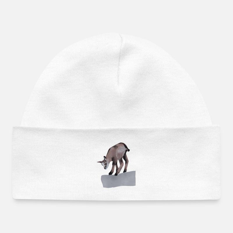 Chamois sur le rocher - Bonnet bébé bio - blanc