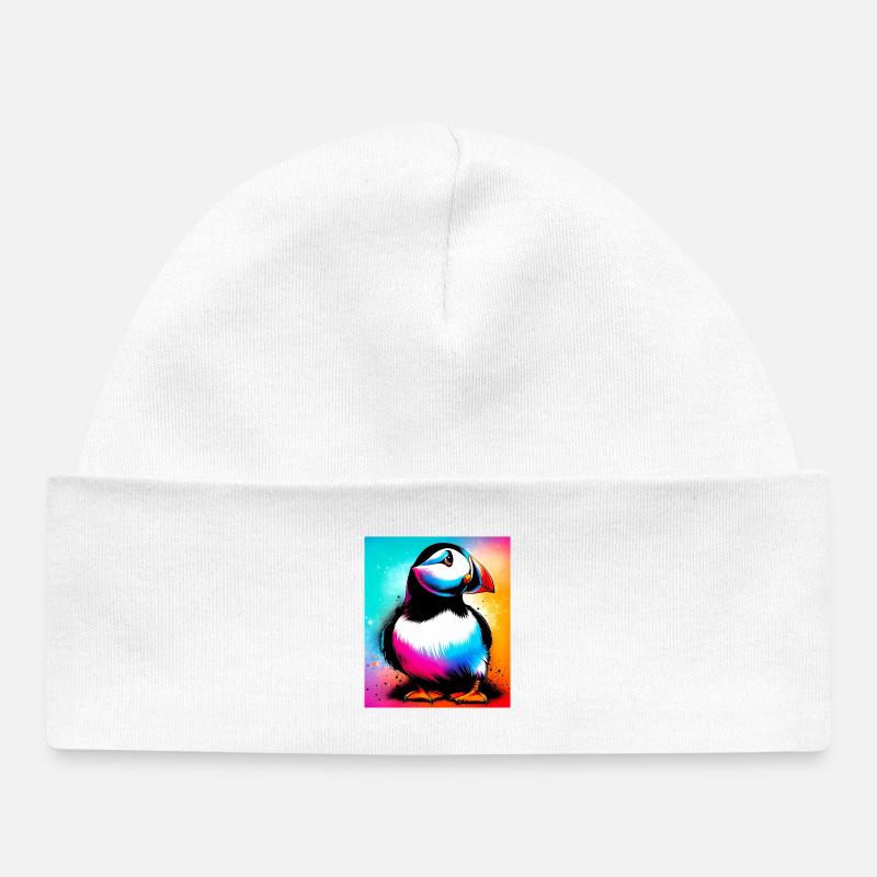 macareux - Bonnet bébé bio - blanc