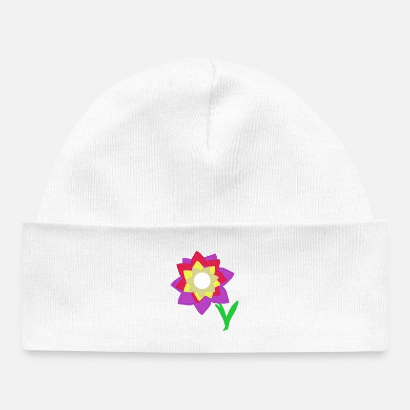 Illustration florale Fleurs Enfants Enfants - Bonnet bébé bio - blanc