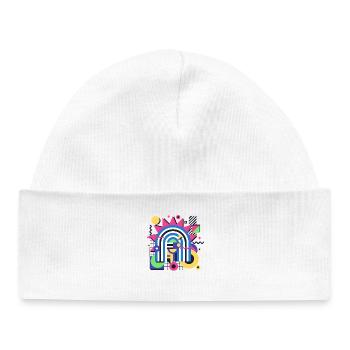 Retro Memphis Graphic Colorful Shapes Design - Baby Organic Beanie - white - Front