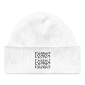 Nassau Bubble Pattern Multi-Font - Baby Organic Beanie - white - Front