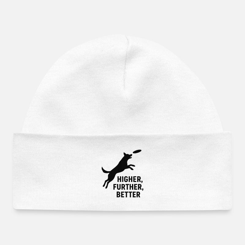 Frisbee saut de chien - Bonnet bébé bio - blanc