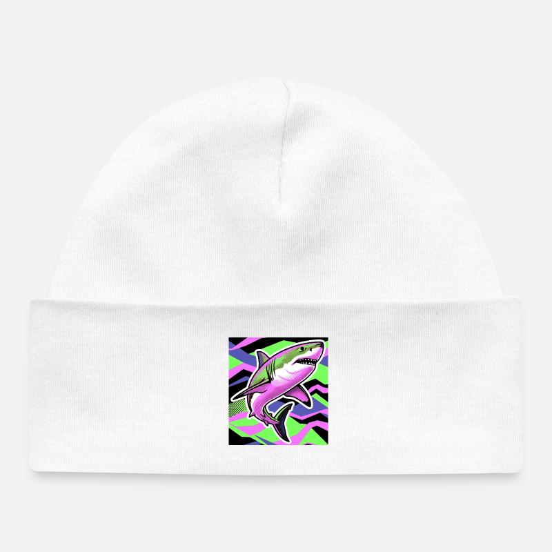 Requin - Bonnet bébé bio - blanc