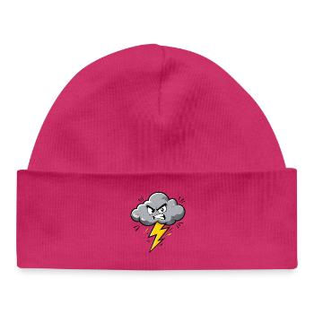 Motif météo d’orage d’orage nuageux en colère - Bonnet bébé bio - blanc - Devant