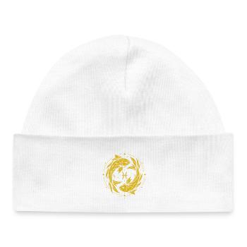 Pisces Symbol – Gentle & Modern - Baby Organic Beanie - white - Front