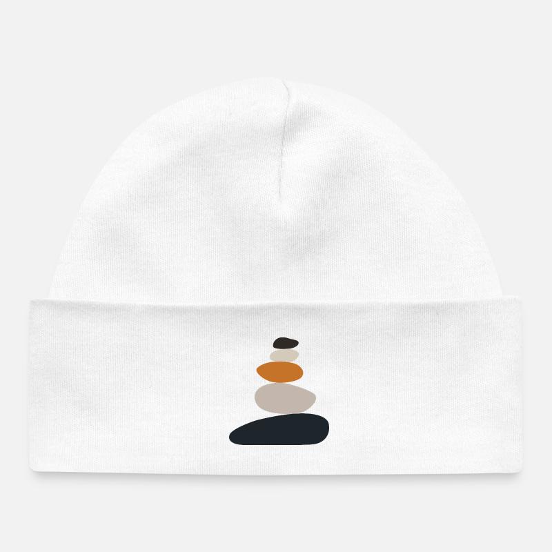 Balance Zen de la Pile de Pierre - Bonnet bébé bio - blanc