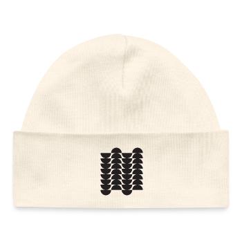 Noir Wave Geometric Grid - Baby Organic Beanie - white - Front