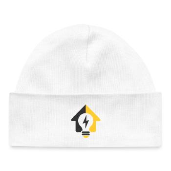 Electric Home Light Bulb Logo - Baby Organic Beanie - white - Front