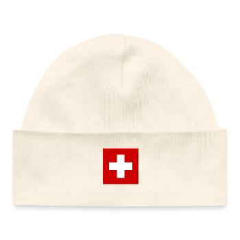 SCHWEIZ SWISS SWITZERLAND EUROPA SPORT FAN - Baby Organic Beanie - white - Front
