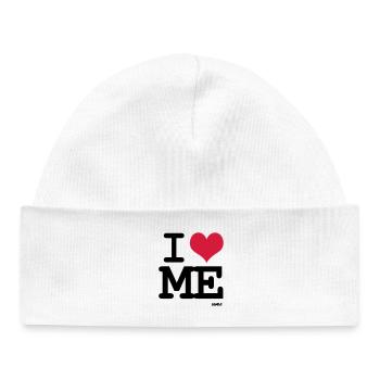 I love me - couleur personnalisable - Bonnet bébé bio - blanc - Devant