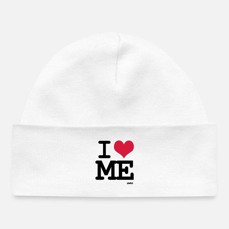 I love me - couleur personnalisable - Bonnet bébé bio - blanc
