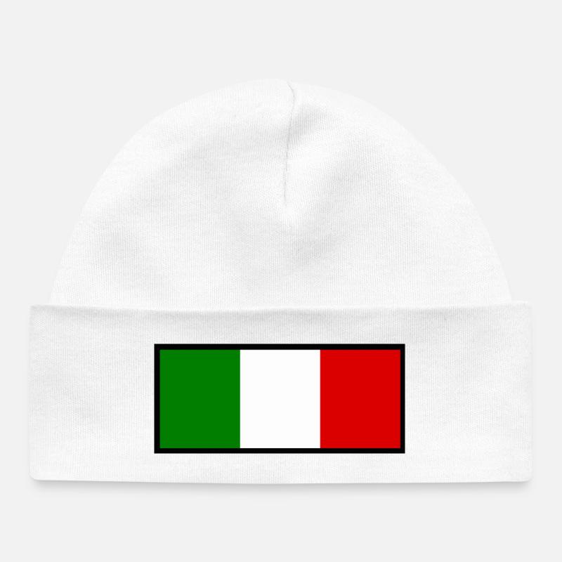 Italie Drapeau italien Drapeau Cadeau - Bonnet bébé bio - blanc