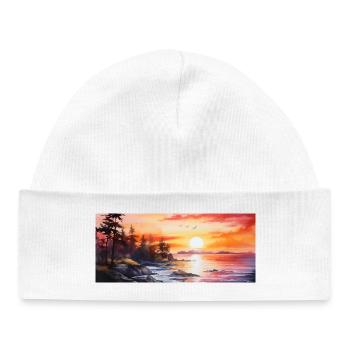 sunset - Baby Organic Beanie - white - Front