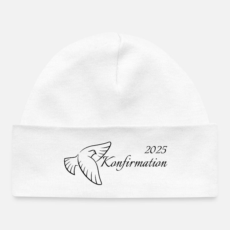 Confirmation 2025 Colombe volante Saint- - Bonnet bébé bio - blanc