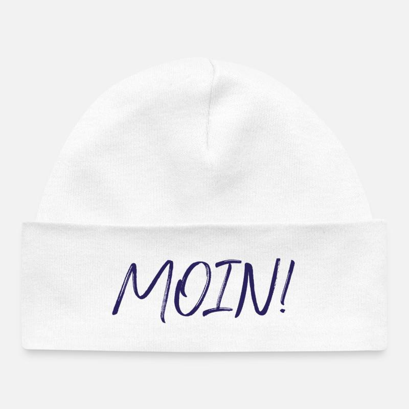 MOIN, marine - Bonnet bébé bio - blanc
