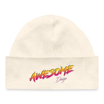 Logo Awesome Design - Baby Organic Beanie - white - Front