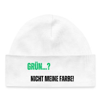 Green not my color - Baby Organic Beanie - white - Front