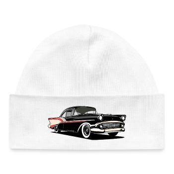 Illustration de voiture rétro - Bonnet bébé bio - blanc - Devant