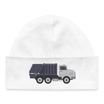 Garbage truck - Baby Organic Beanie - white - Front