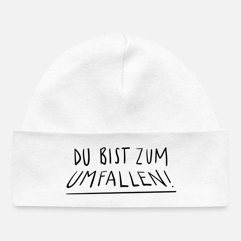 Tu vas tomber - Bonnet bébé bio - blanc