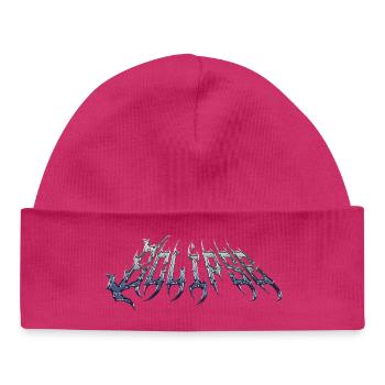 Eclipse - cold metal chrome text - Baby Organic Beanie - white - Front