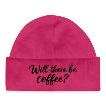 Y aura-t-il du café ? - Bonnet bébé bio - blanc - Devant