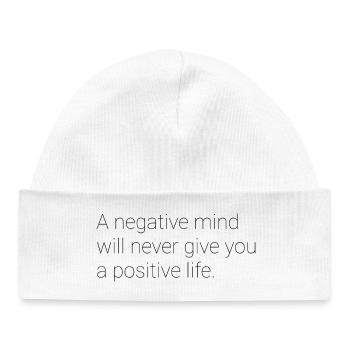 Dicton motivationnel anglais - Bonnet bébé bio - blanc - Devant