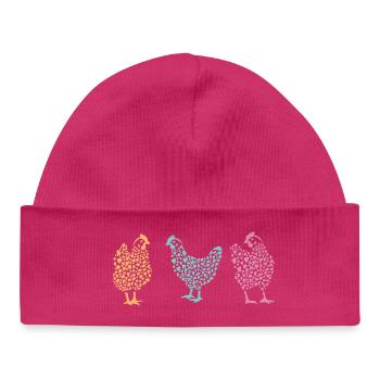 Fans de poulet - Coq - Coq - Poulet fleur - Bio - Bonnet bébé bio - blanc - Devant