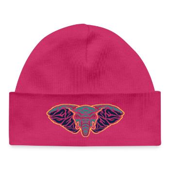 Psychedelic Elephant Head - Baby Organic Beanie - white - Front