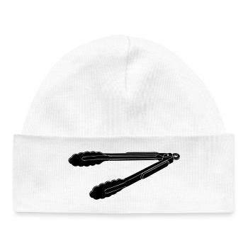 Silhouette des pinces barbecue - Bonnet bébé bio - blanc - Devant