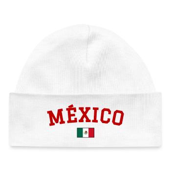 Drapeau du Mexique Rouge - Bonnet bébé bio - blanc - Devant