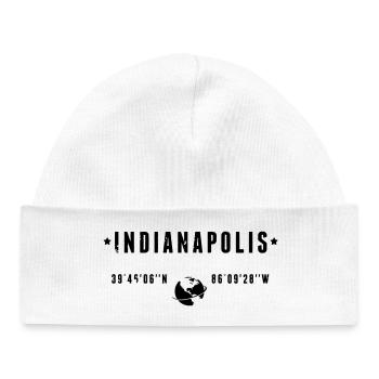 Indianapolis Indiana Coordinates Gps Globe - Baby Organic Beanie - white - Front