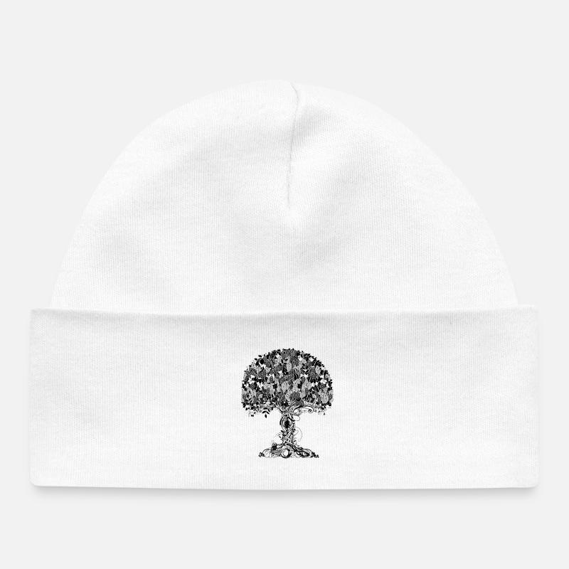 Un vieil arbre magique - Bonnet bébé bio - blanc