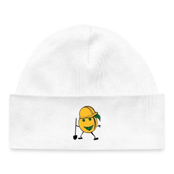 orange construction worker - Baby Organic Beanie - white - Front