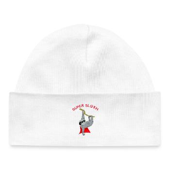 super sloth sloth chill sleep slow nerd lazy - Baby Organic Beanie - white - Front
