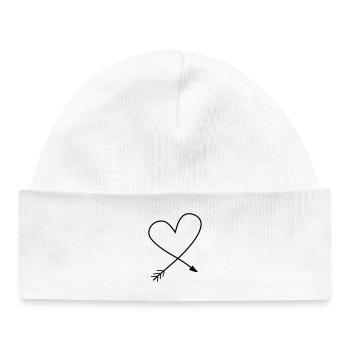 Flèche du cœur pour tous ceux qui cherchent un peu d’amour - Bonnet bébé bio - blanc - Devant