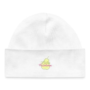 Obst Früchte Geschenkidee Früchte Funsprüche Obst - Baby Organic Mütze - Weiß - Vorne