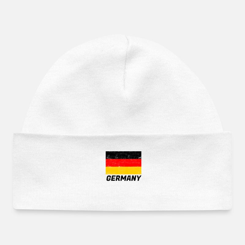 drapeau Allemagne - Bonnet bébé bio - blanc