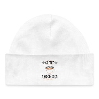 Kupferkaffeetasse im Art Déco-Look - Baby Organic Mütze - Weiß - Vorne