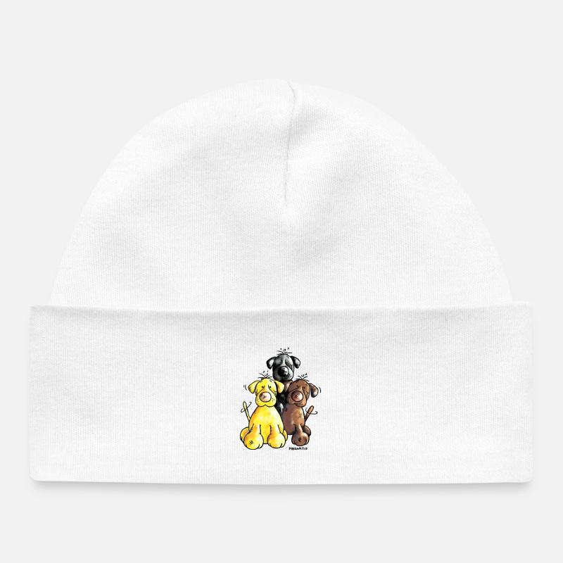Labrador Retriever - Chien - Bonnet bébé bio - blanc