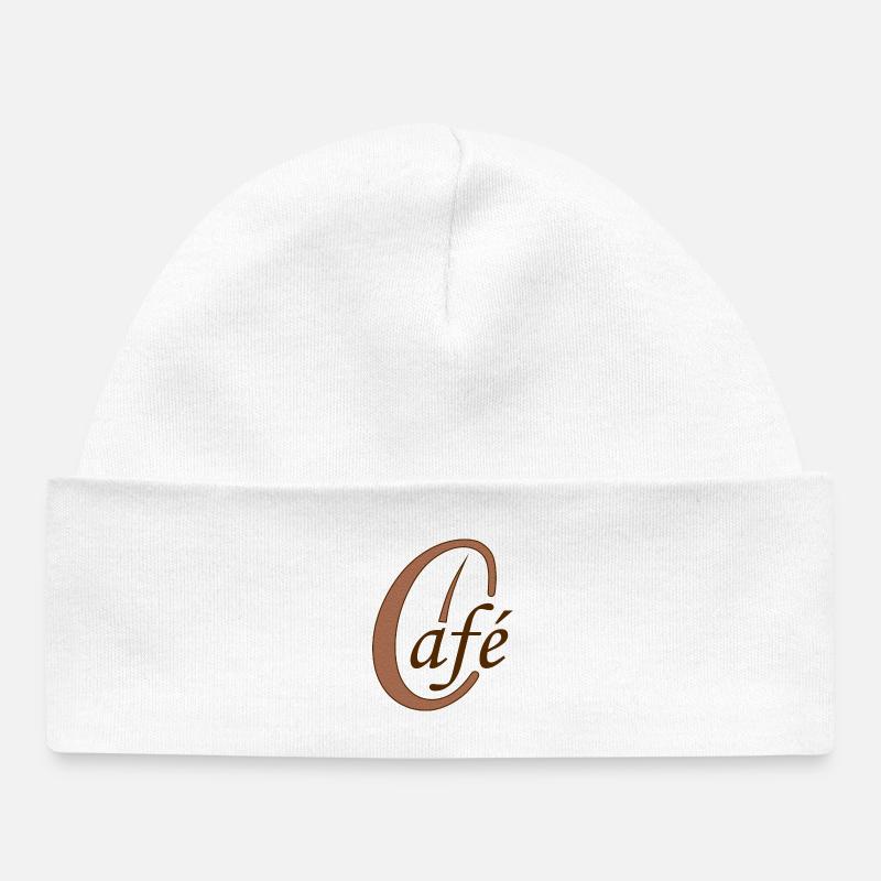 Café grain café café - Bonnet bébé bio - blanc